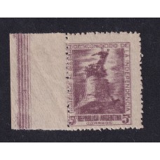 ARGENTINA 1946 GJ 926a ESTAMPILLA NUEVA MINT CON VARIEDAD CATALOGADA DOBLE IMPRESIÓN U$ 15